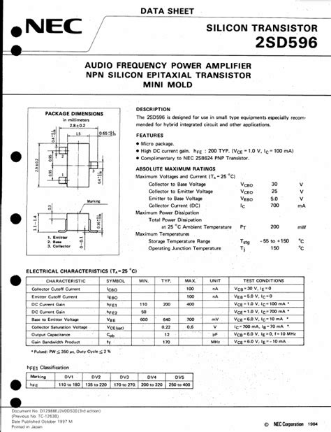 2SD596 Datasheet(PDF) .